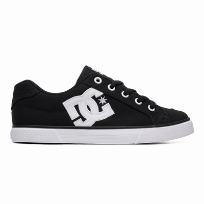 DC Chelsea Canvas Women's Black/White Sneakers Australia Sale JSY-753